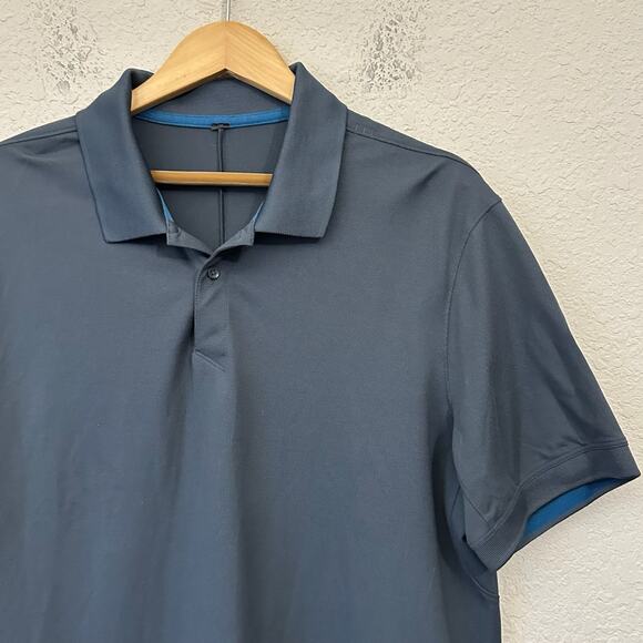 LULULEMON Evolution Polo Shirt Gray Short Sleeve Stretch Golf Performance - Picture 3 of 8